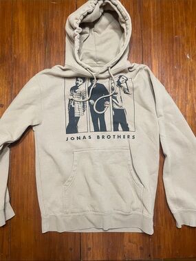 Jonas Brothers Beige Graphic Pullover Hoodie